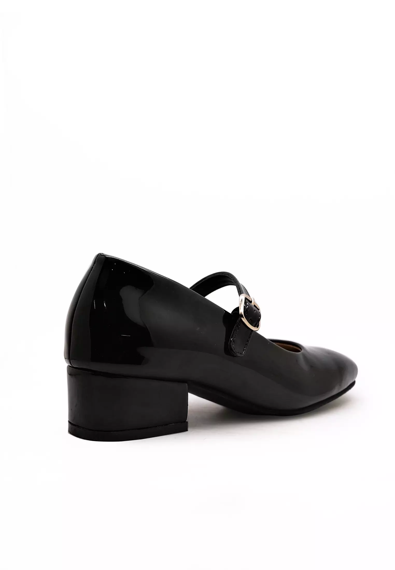Viona Sepatu Fantopel Pump Vegan Leather Wanita  Mary Jne hak 3 cm - Black patent