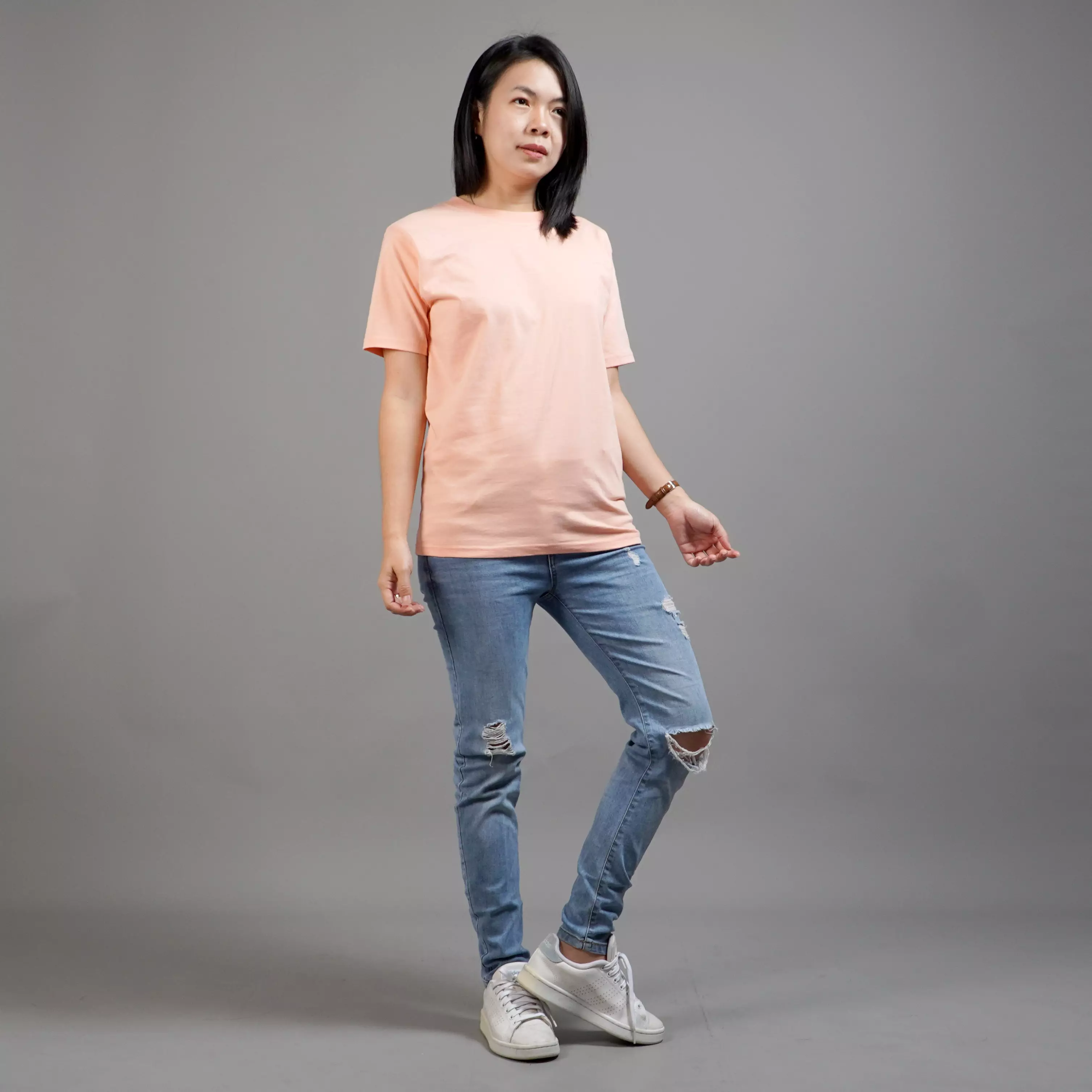 UNILO Size S-BIG Kaos Polos Wanita Basic TShirt Cotton - Peach