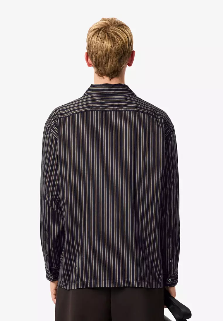 Relaxed Fit Striped Lyocell Shirt