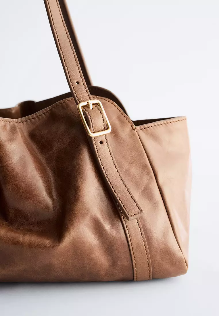 Low-Profile Leather Shoulder Bag