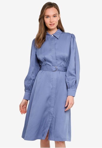 blue chambray shirt dress