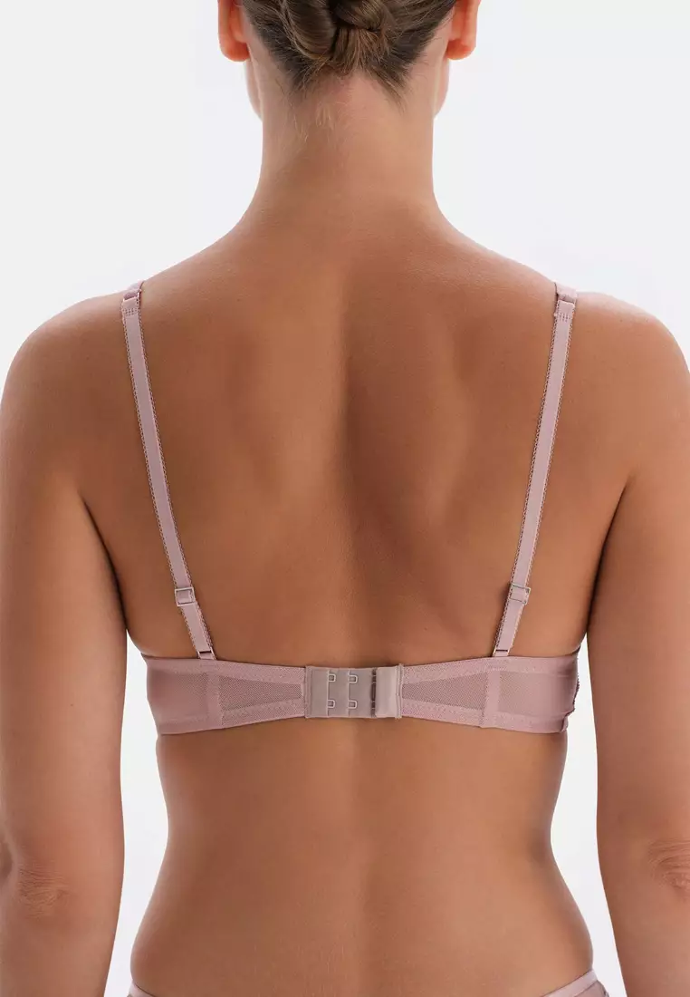 Soft Pink Non-Padded Bra, Geometric Printed, Minimizer, Underwire, Underwear for Women