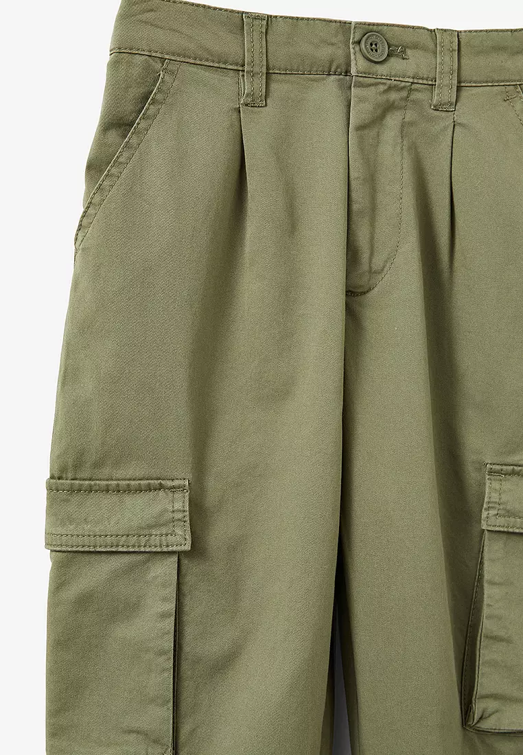 Pleat Front Cargo Pants
