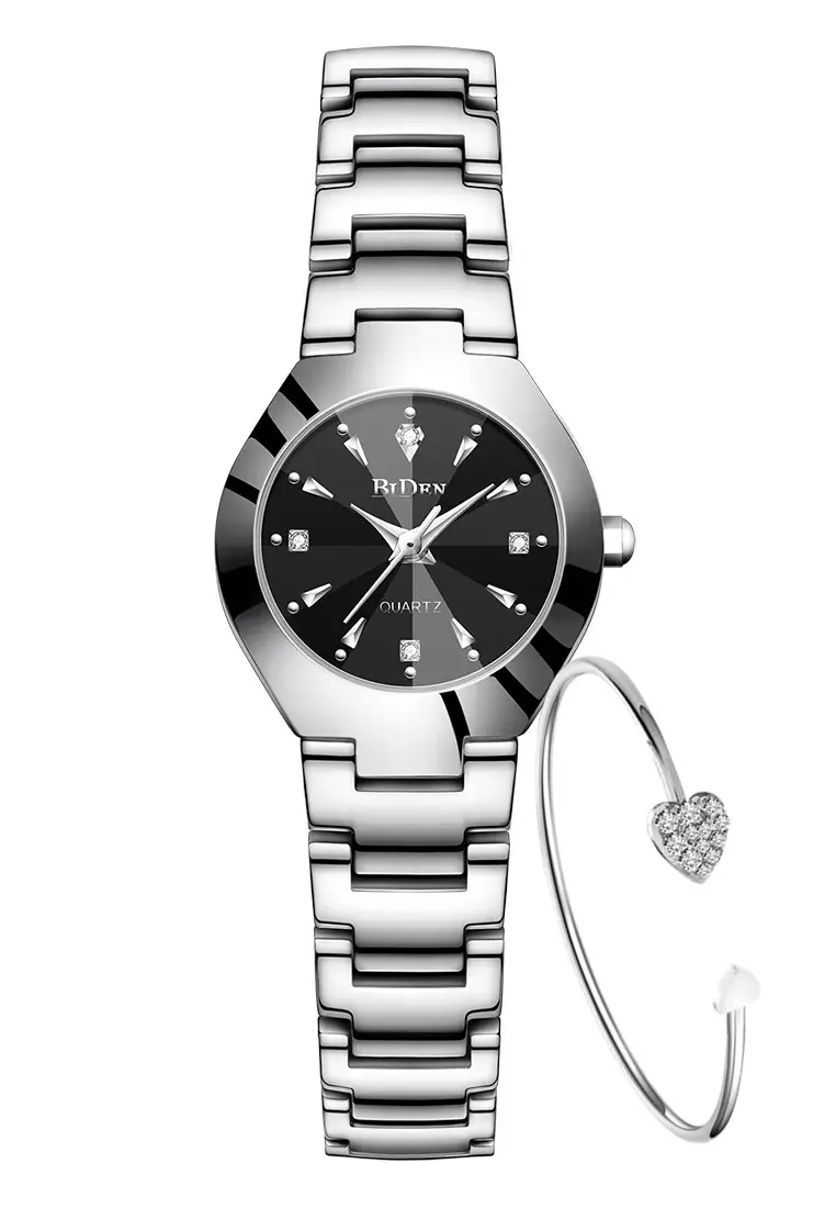 jam tangan wanita Tali stainless steel 3 ATM Anti Air bisnis dengan gelang