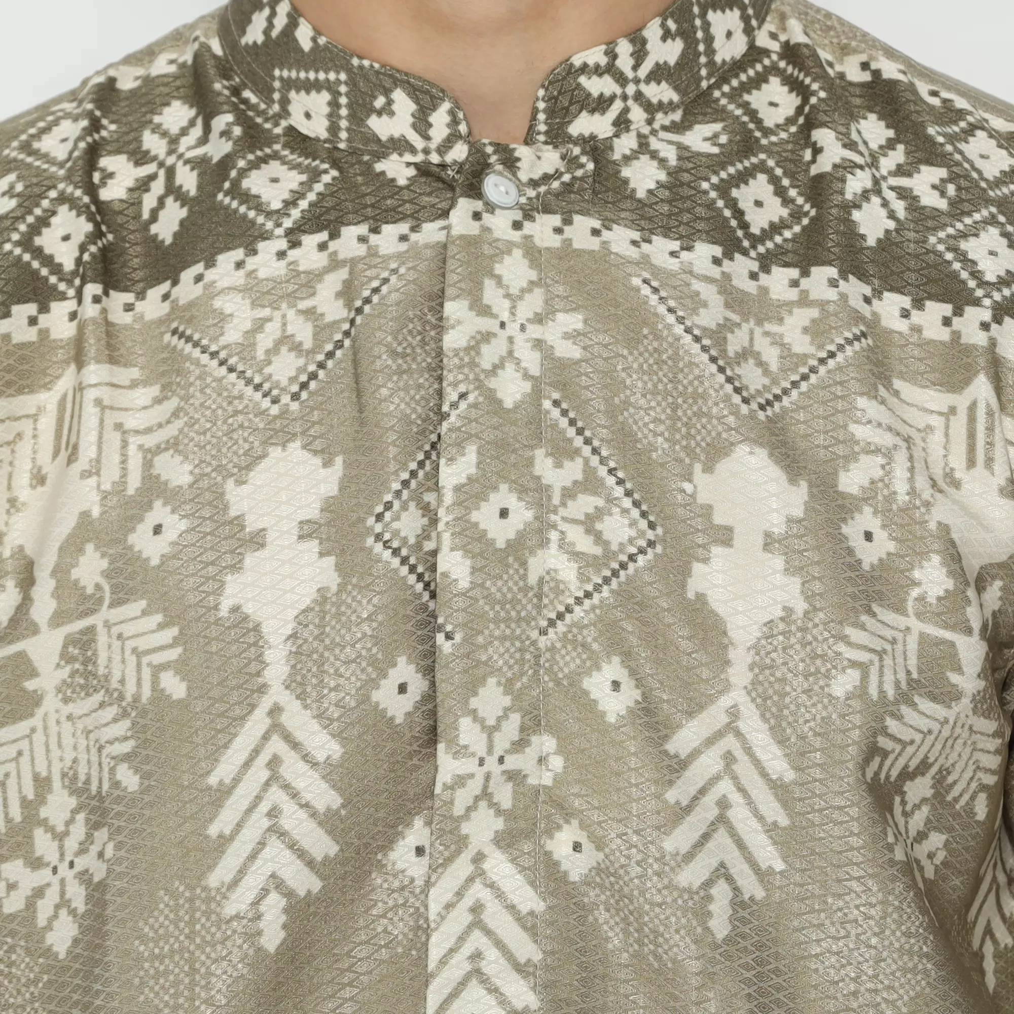 Platini Kemeja Koko Pria Lengan Panjang Katun 961304 BROWN