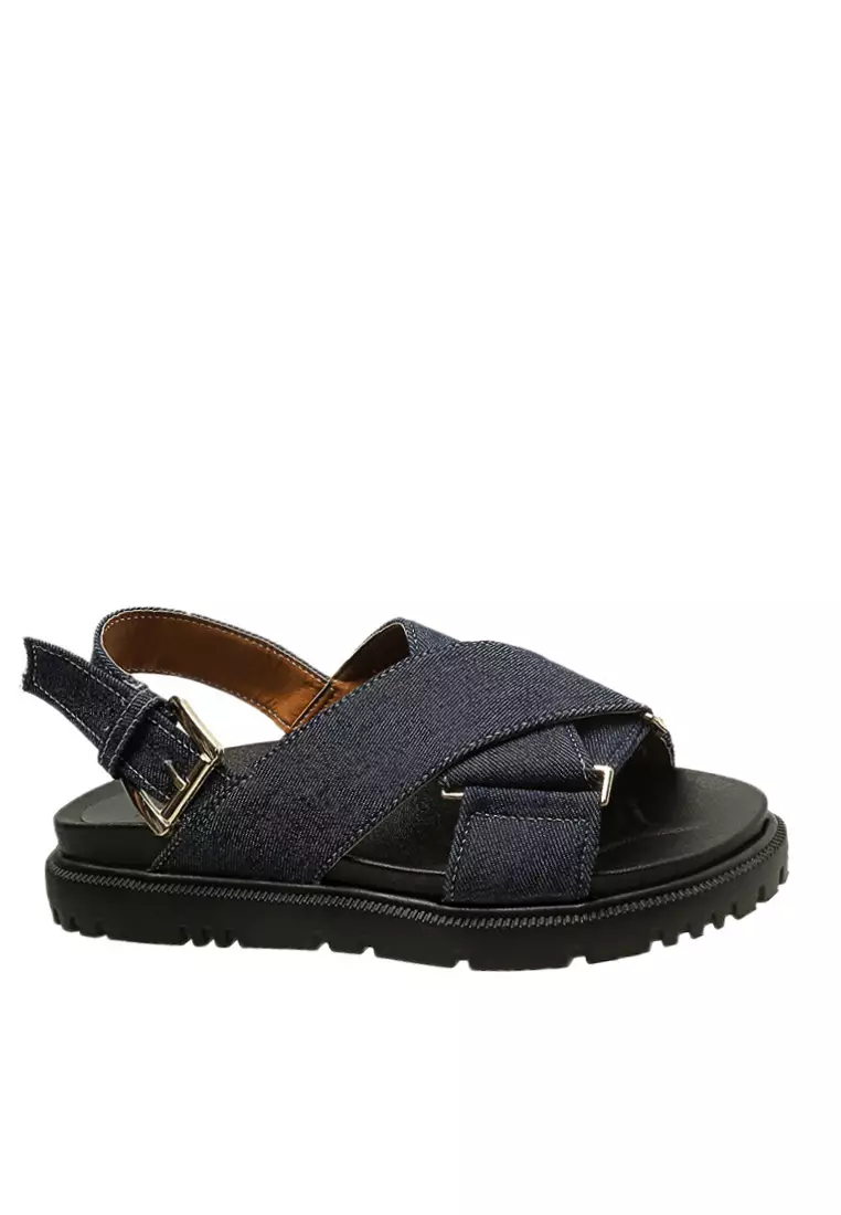 Discount on Twenty Eight Shoes  shoes - SKU: VANSA Denim Crossover Platform Sandals VSW-S36N