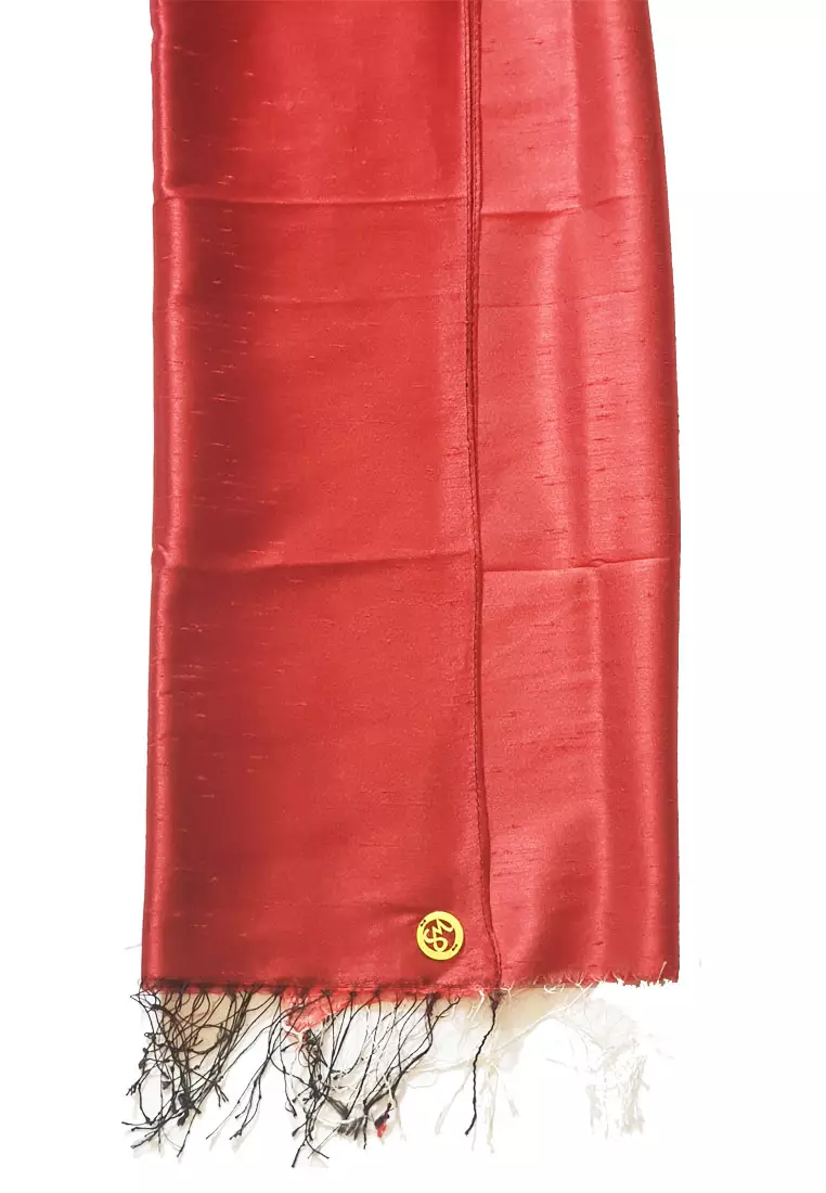 Glamour Raw Silk Pashmina Red