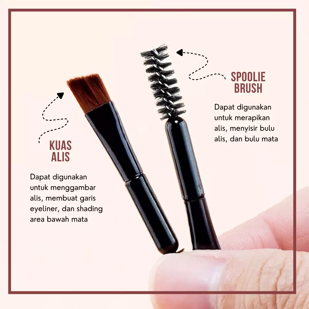 Wakakids Kuas Alis 2in1 Mini Eyebrow Brush Double Headed Make Up Venhs