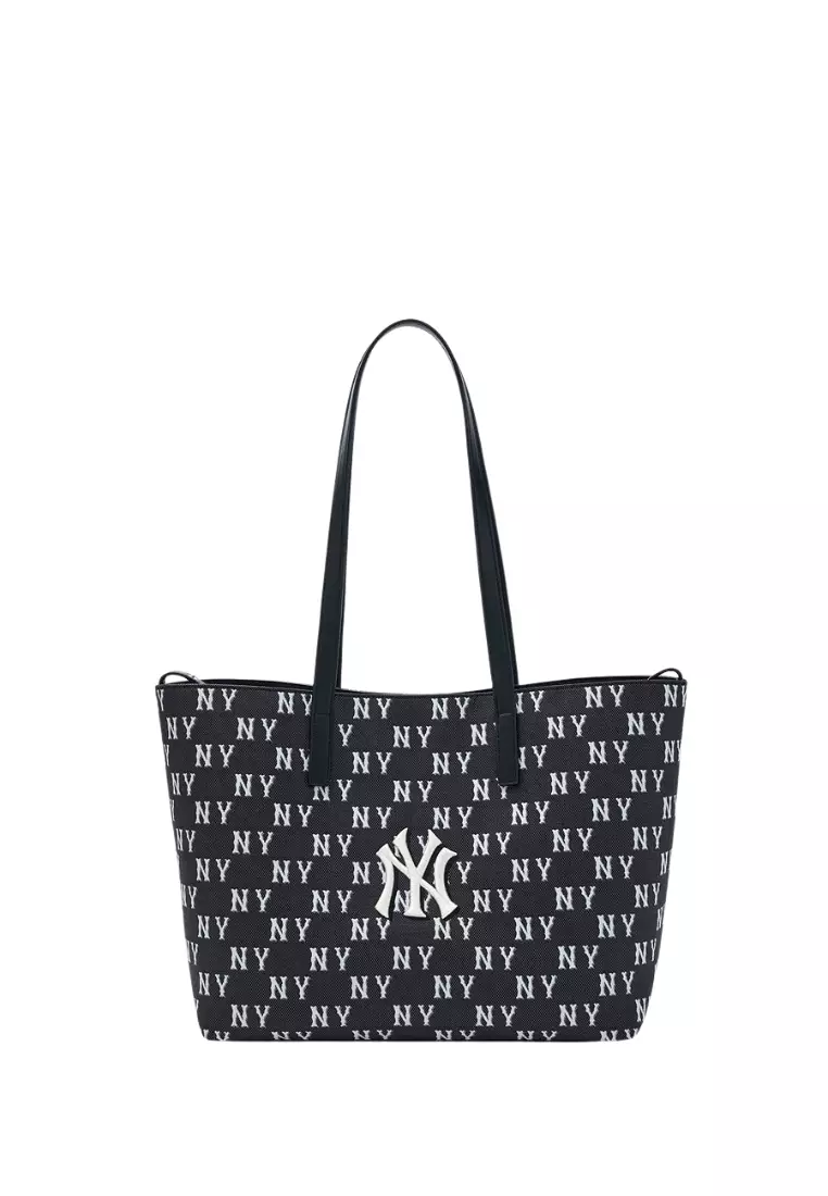 MLB■Classic Monogram Jacquard Shopper Bag ■送料込 ☆MLB Korea☆ Classic Monogram Jacquard Shopper Bag NY Black