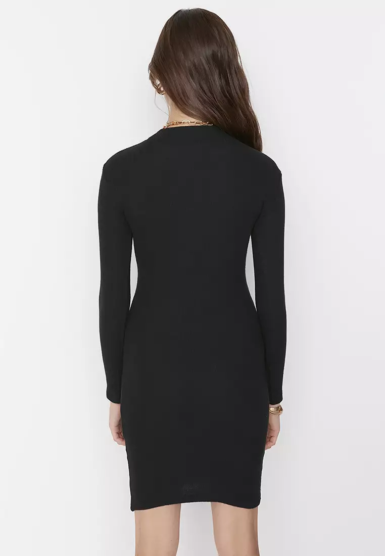 Long Sleeves Rib Dress
