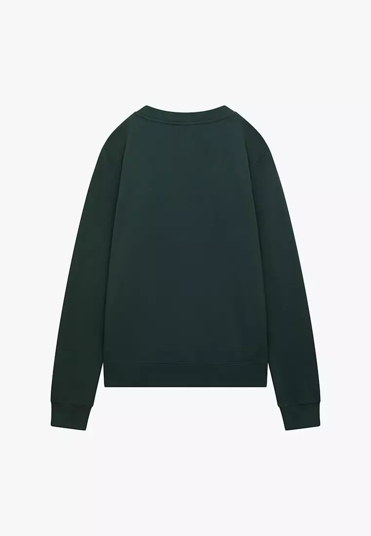 Men's Green Cotton DINO Metallic Print Sweatshirt