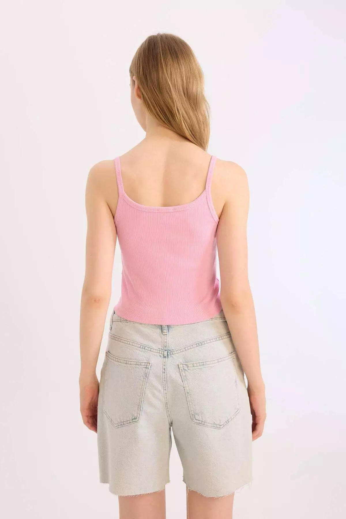 Coool Fitted Bodycon Ribbed Camisole Strap Basic Plain Tank Top B0563Ax25Sm