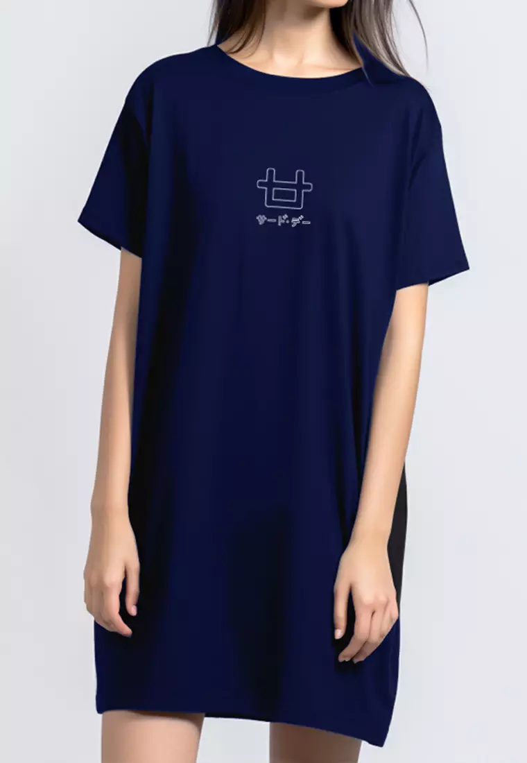 LTB13D dress kaos outline logo Navy
