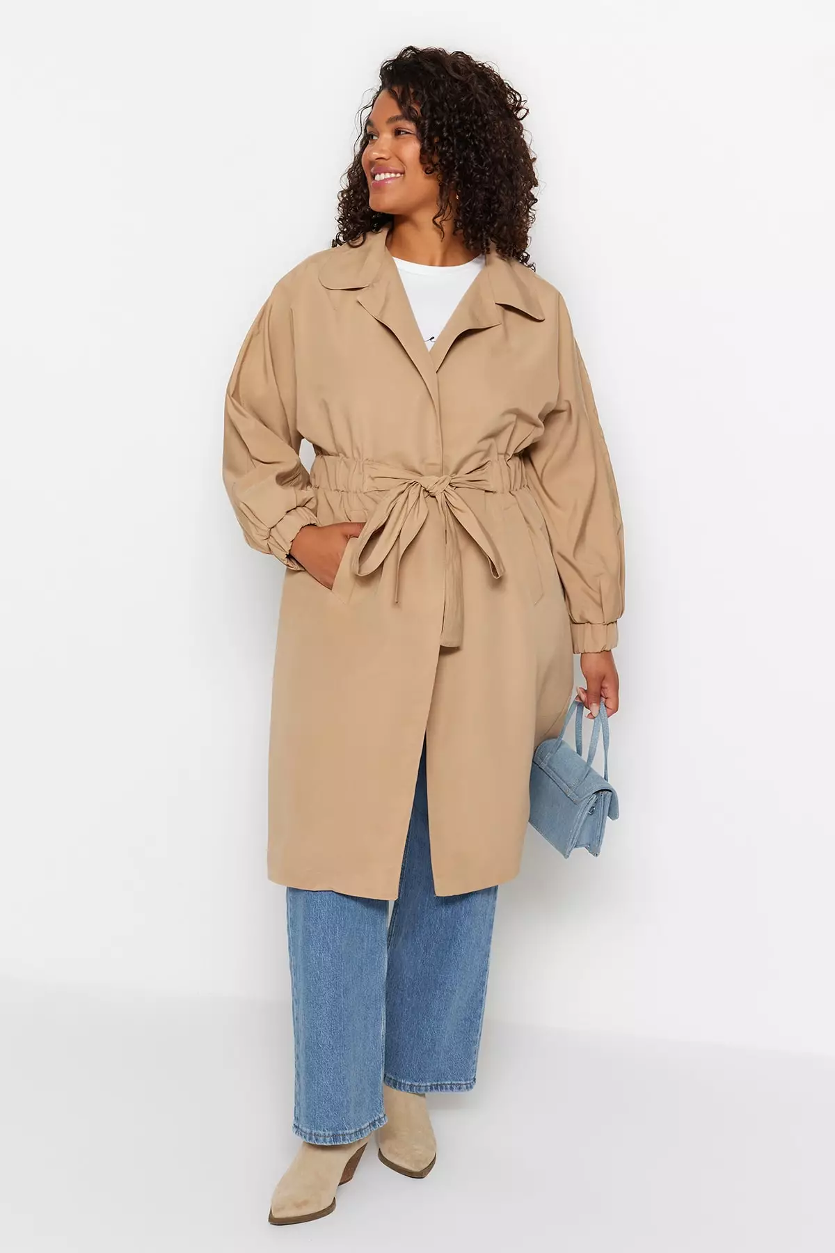 Trendyolmilla Women's Grey Flat Oversize. Coat