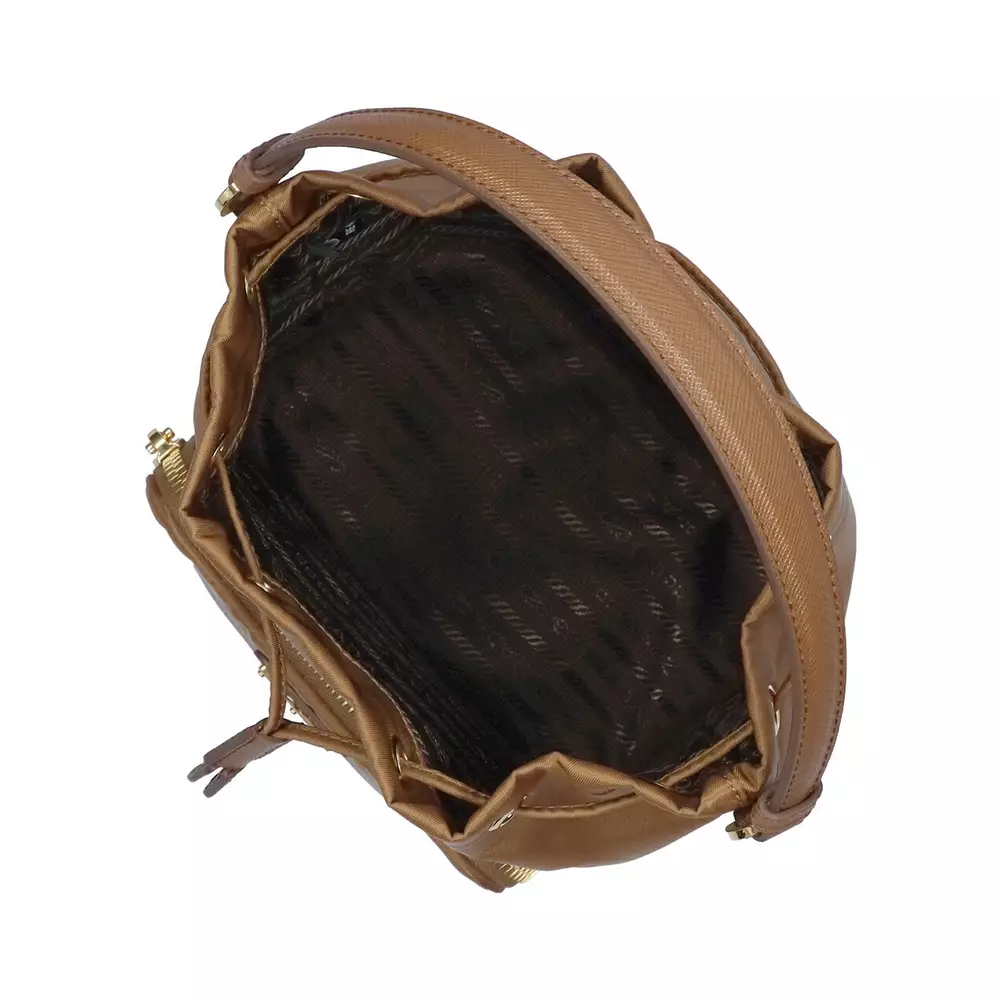Duet Re-Nylon Bucket Shoulder Bag Brandy