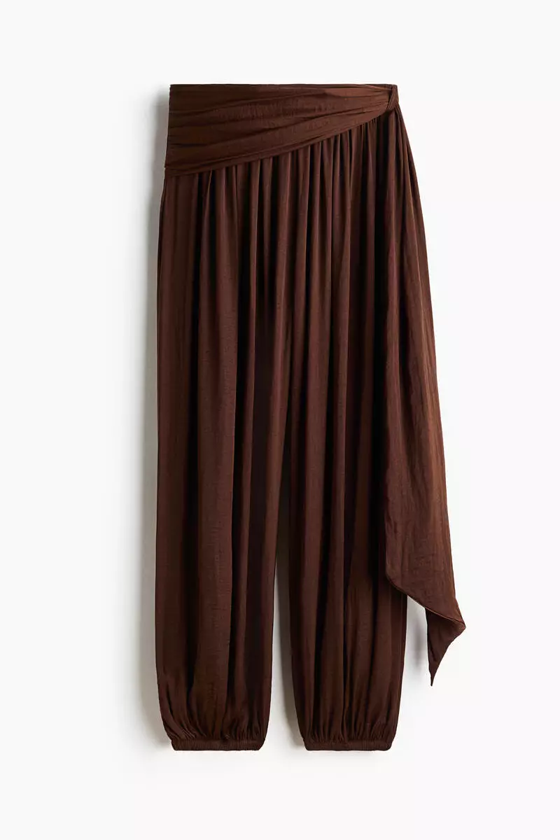 Draped-panel balloon trousers