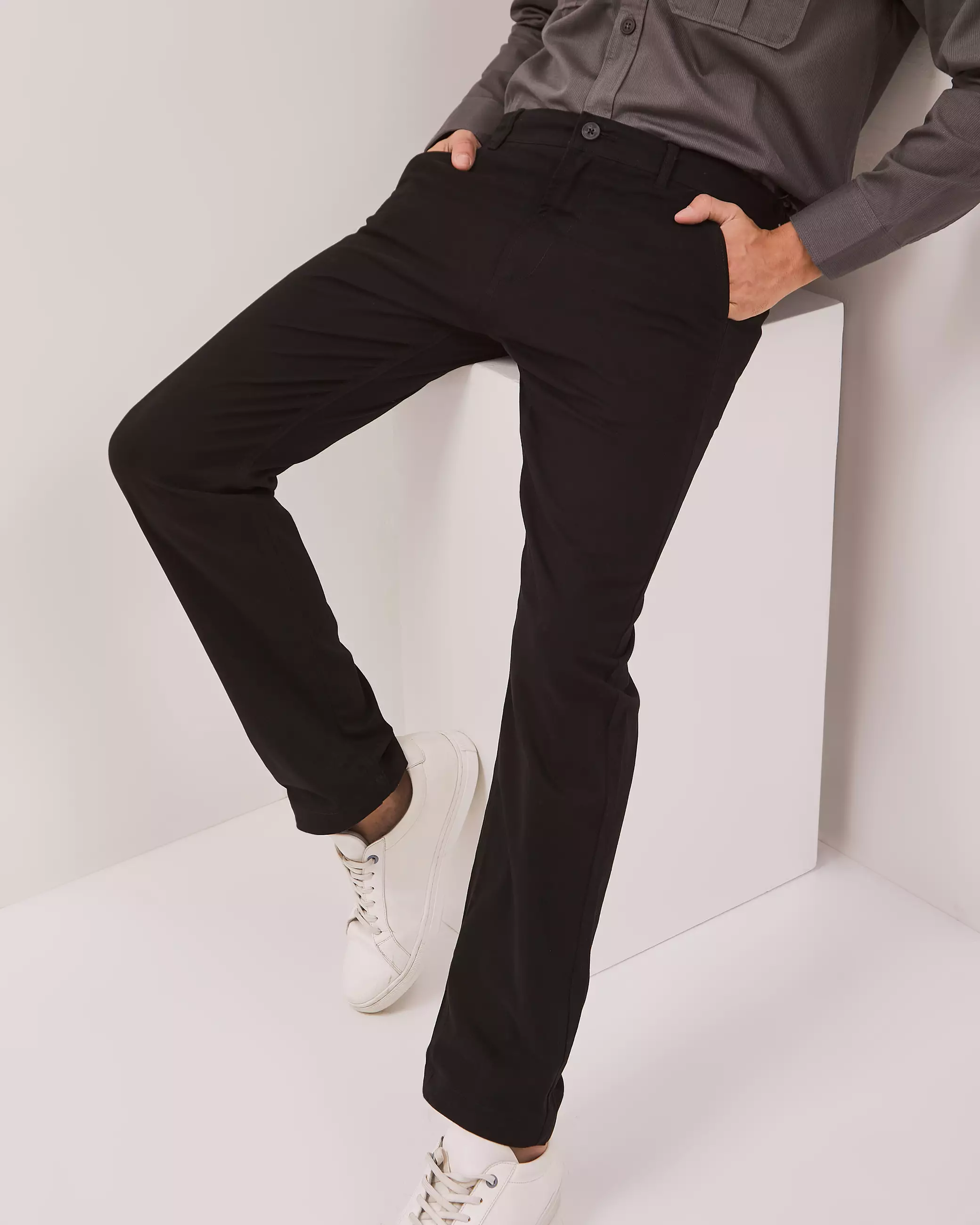AMK Celana Chino Pria Panjang PT Jeno Lp Black