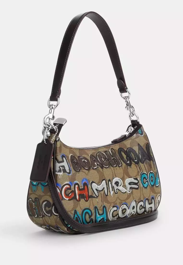 Coach X Mint + Serf Teri Shoulder Bag In Signature Canvas Khaki Multi