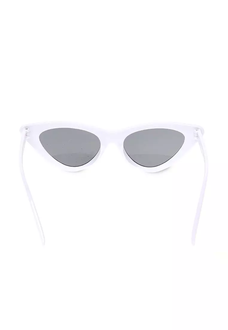 Kacamata Ulzzang Triangle Vintage Cat Eye Women - White