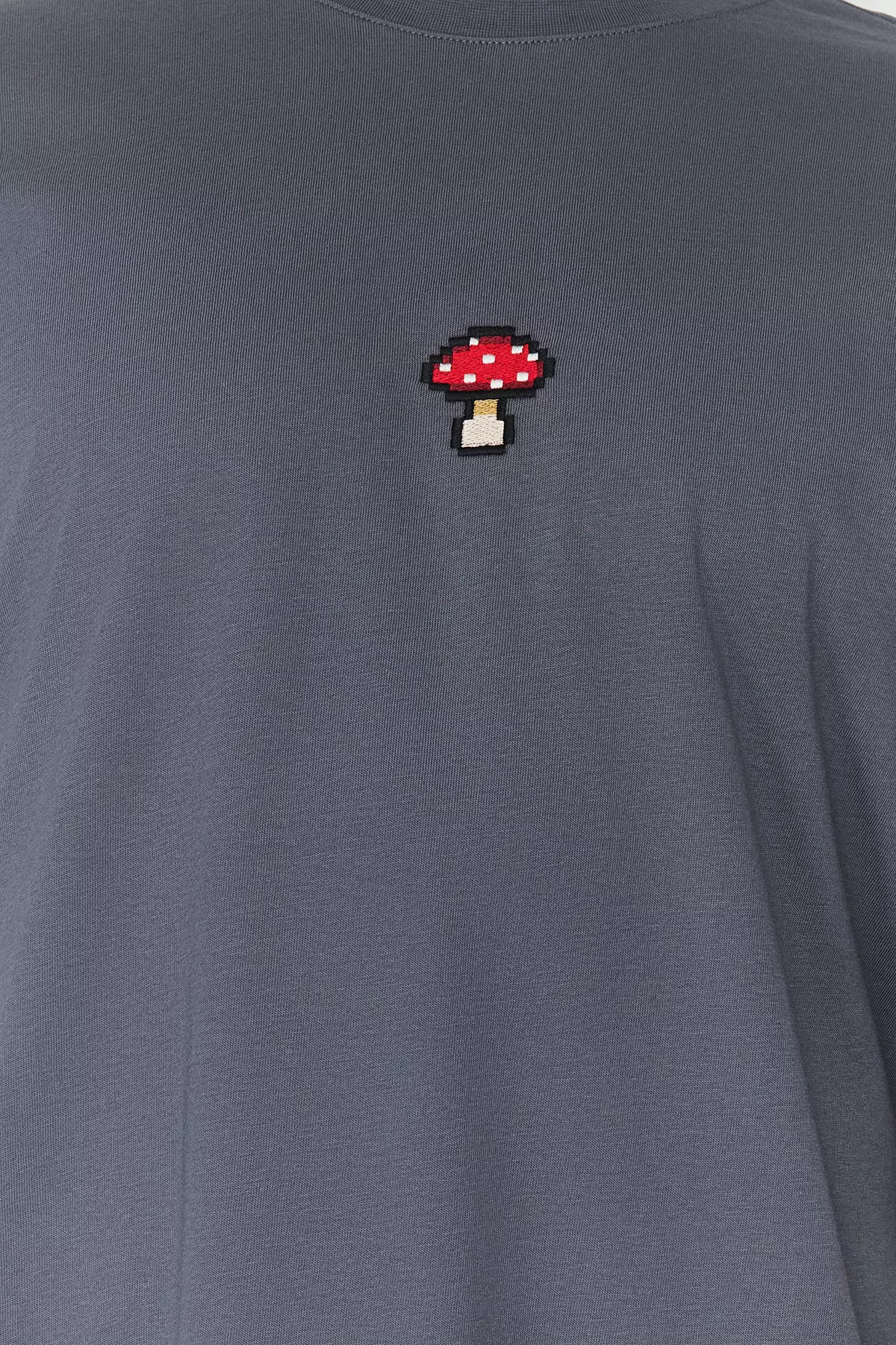 Mushroom Embroidery T-Shirt