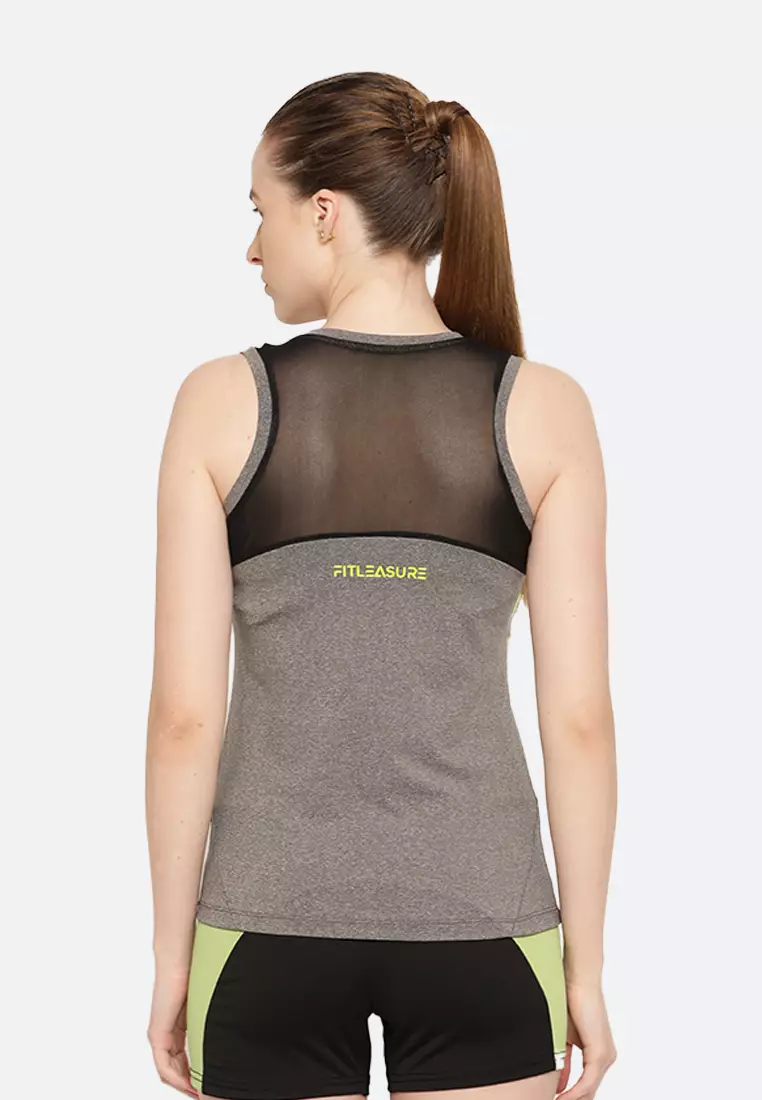Grey Breathable Training/Running Tank Top