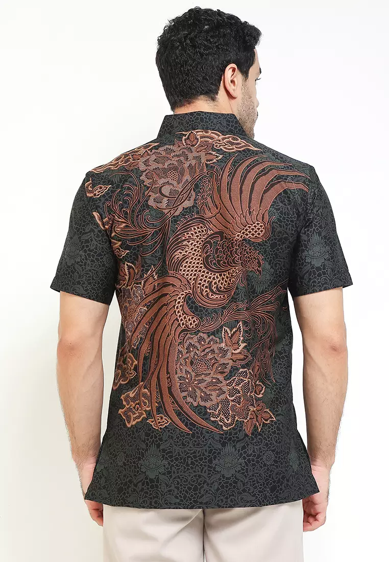 Hem Batik Pria Lengan Pendek Furing Hazel Lining Black