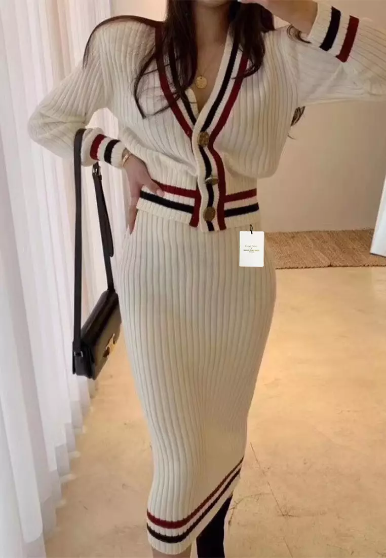Fashionable Knit Cardigan Set SED888028GT549