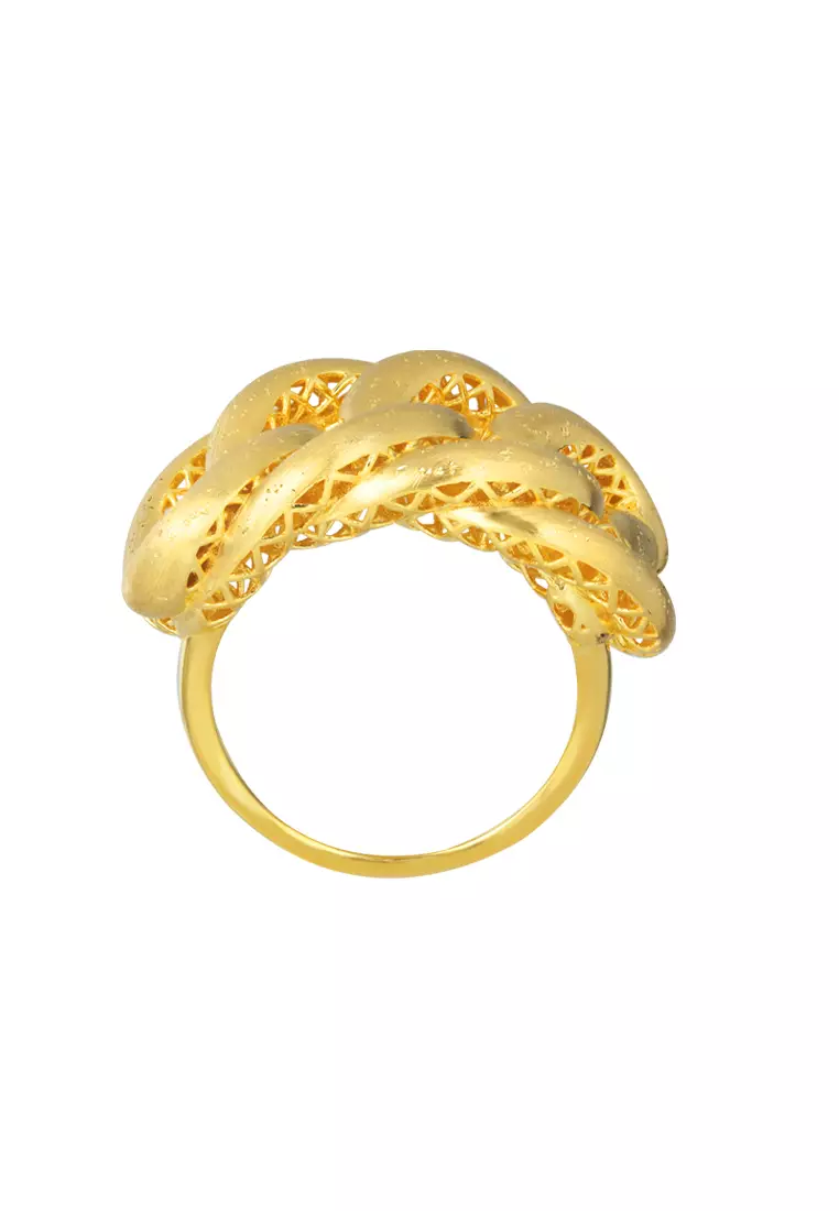 TOMEI Entwining Knot Ring, Yellow Gold 916