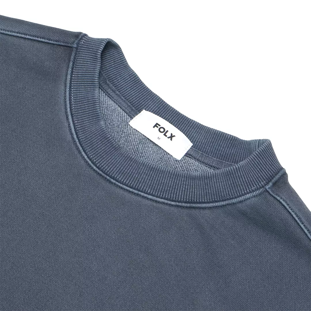 Washed Terry Crewneck Sweatshirt Navy