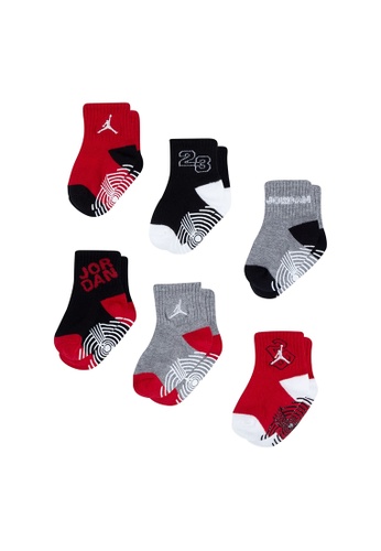 Jordan red Jordan Unisex Infant's Jumpman 6 Pieces Ankle Socks (6 - 24 Months) - Gym Red 7F318KA18C651EGS_1