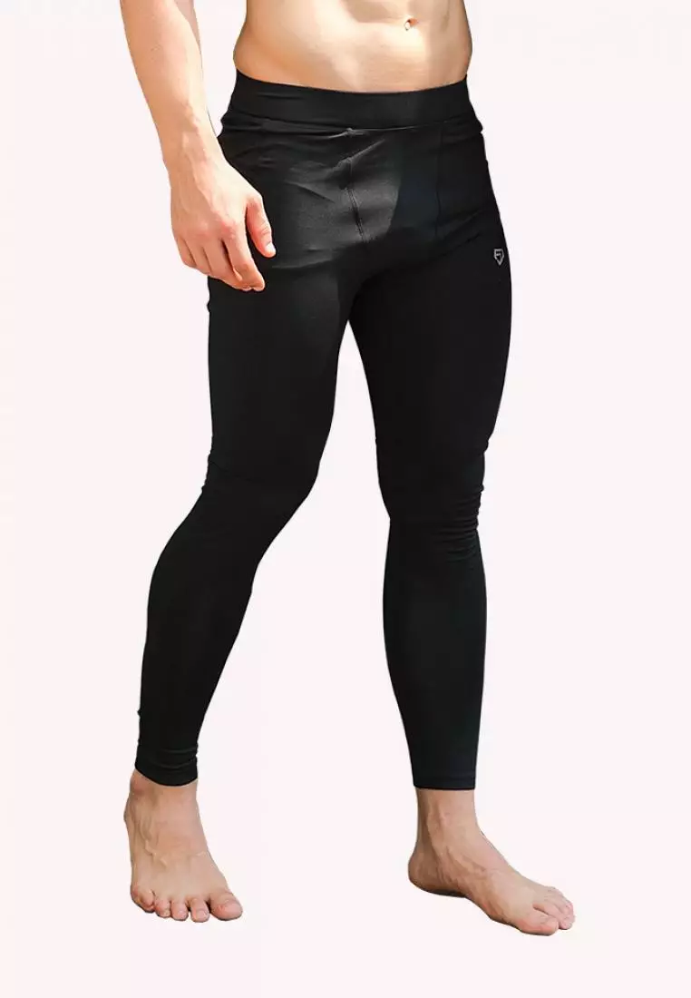 FITWEAR -  MEN LEGGING CONOR COMPRESSION ZIP POCKET - BLACK