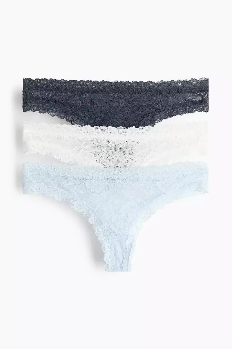 3-pack lace Brazilian briefs
