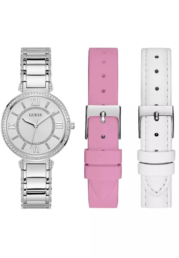 Guess Silver Dial Stainless Steel Strap Women Watch GW0588L2