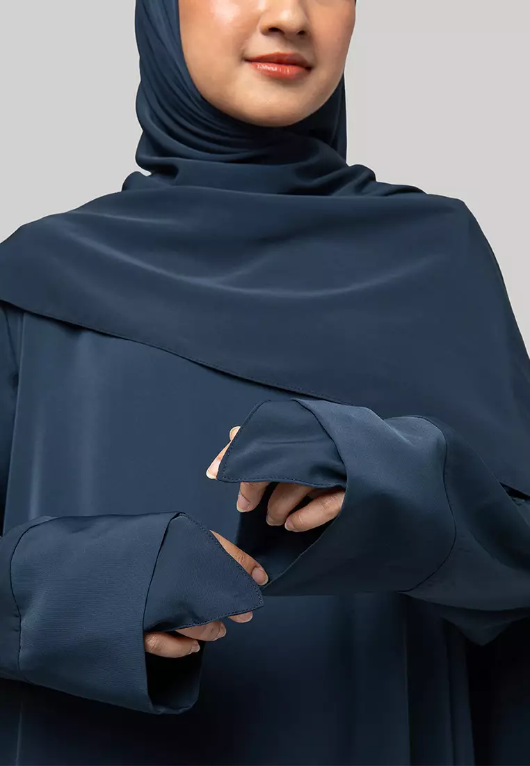 Kami Adara Layered Abaya Midnight Blue