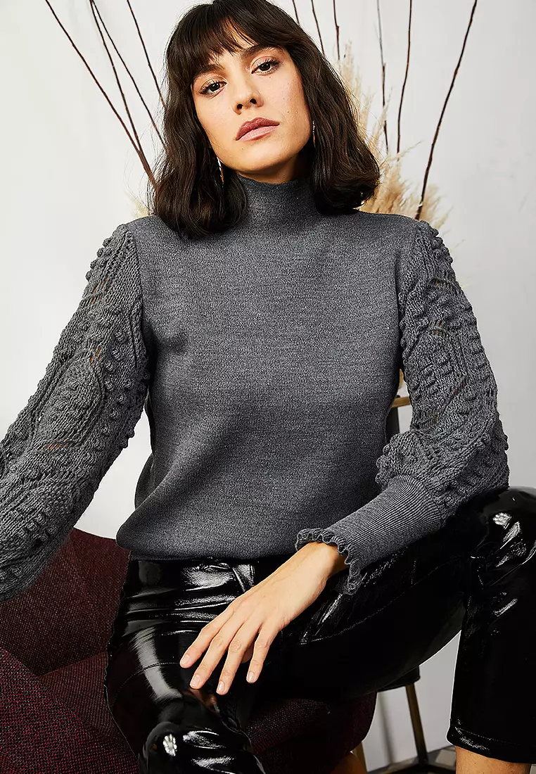 Sleeve detail sweater deals