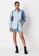 MISSGUIDED blue Diagonal Colourblock Denim Skirt Co Ord 879E1AAA485DFEGS_4