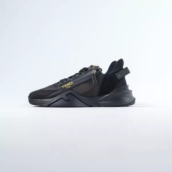 Sepatu FENDI FLOW FF YELLOW ALL BLACK SNEAKER 100% ORIGINAL