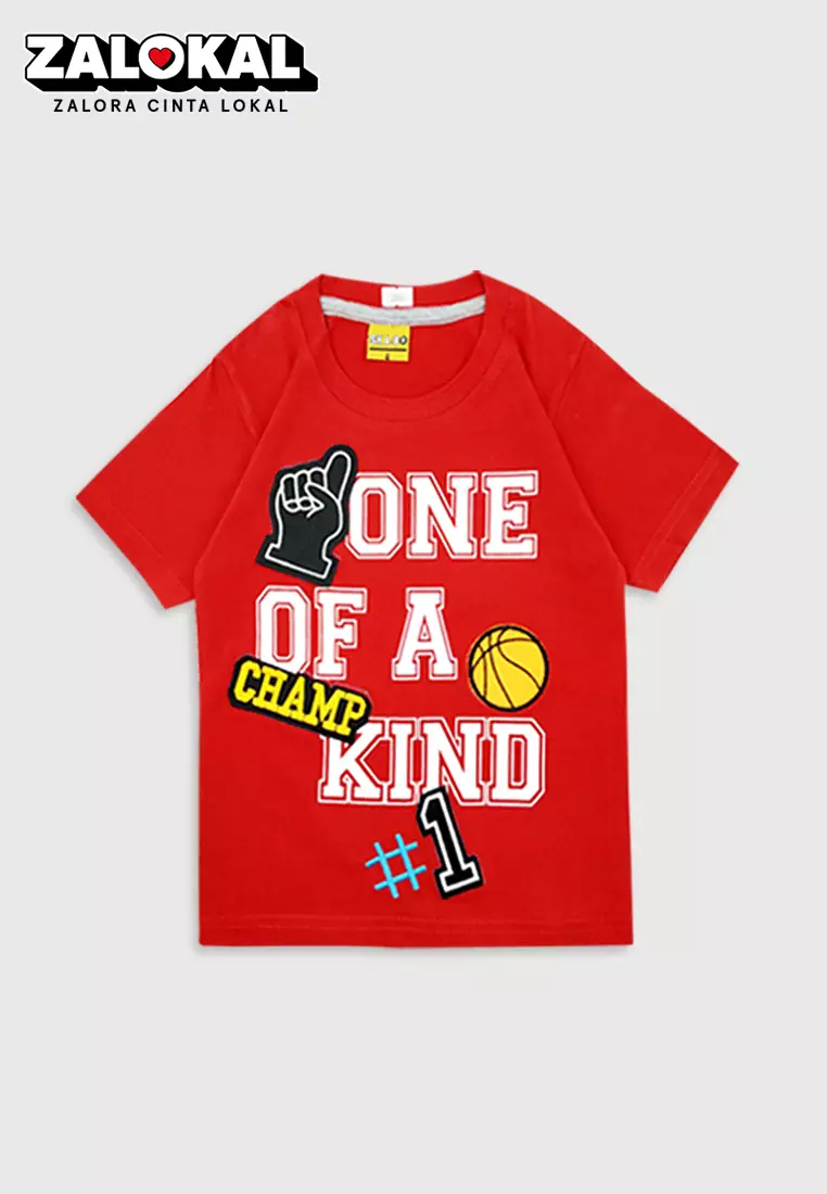 Wakakids Baju Anak Laki Laki Atasan Kaos Usia 3 Tahun Hingga 9 Tahun Motif One Of Kind 3884 Merah SKATS