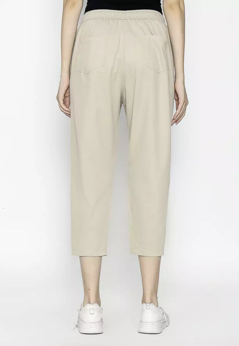 Urban Exchange Gianna Beige Tapered Pants - Casual Pants Celana Panjang Beige Warna Beige