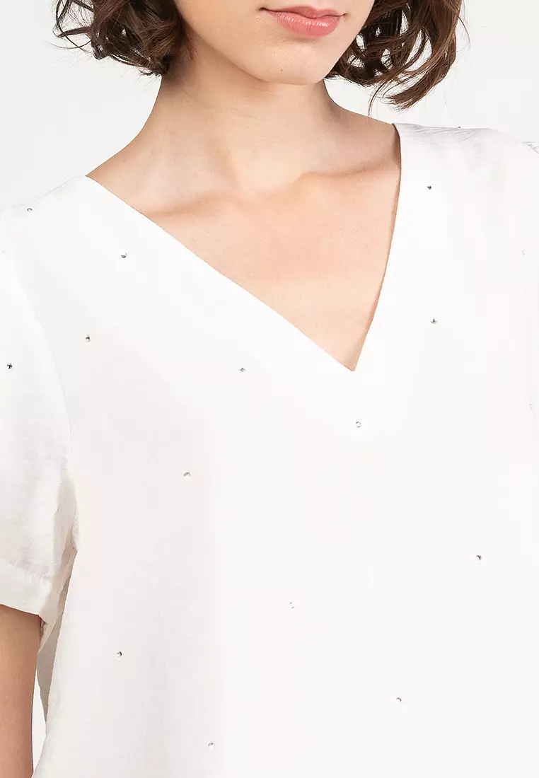 Short Sleeves V-Neck Top