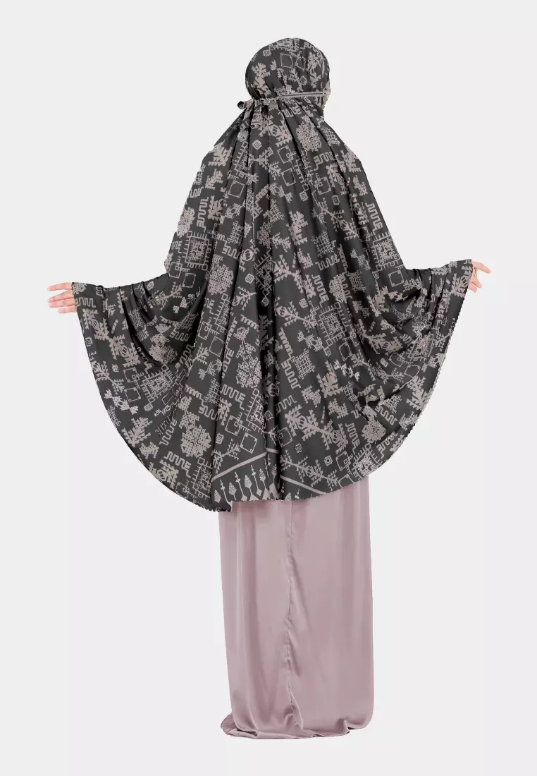 Mukena 2 in 1 Sabiyaa Ethnic Lasercut Silk Premium - Night Amethys