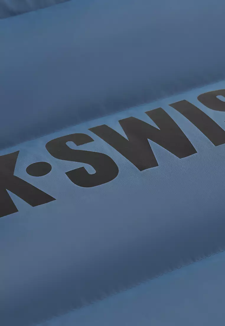 男裝 K-SWISS LOGO 防風長版鵝絨羽絨外套