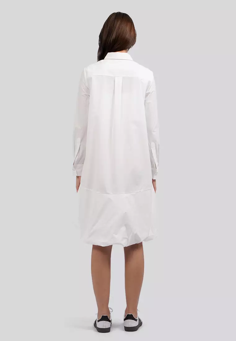 Bubbled Hem Shirt Dress
