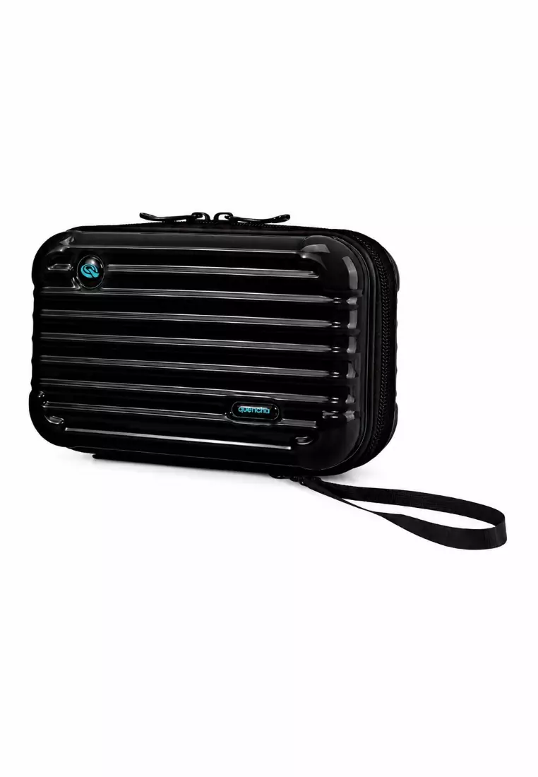 Double Layer Sling Bag 7-Inch Hard Shell Travel Organizer - Black
