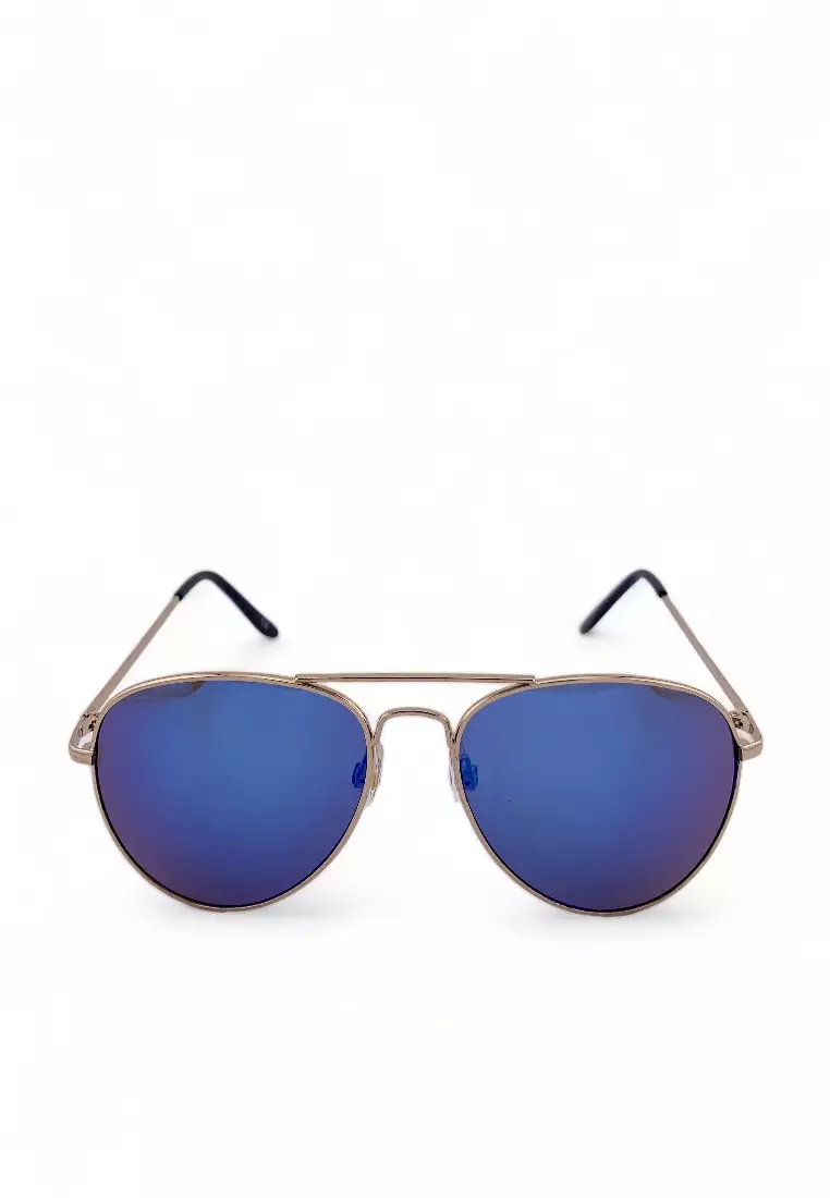 Men's Aviator Frame Gold Metal UV Protection Sunglasses SUN1080905
