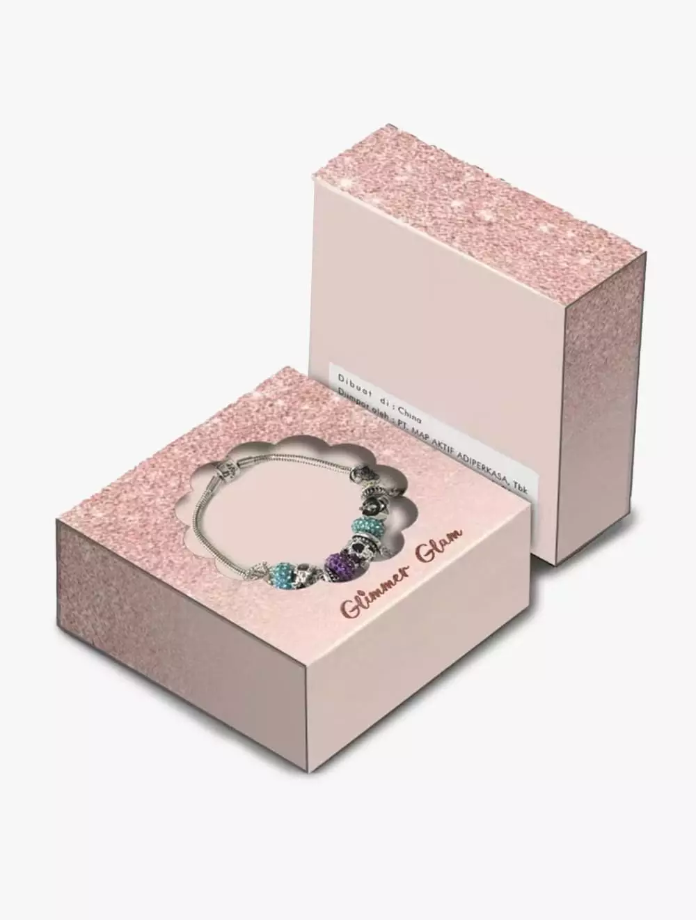 Glimmer Glam Bracelet White Flower Charms - GLJHWB276933