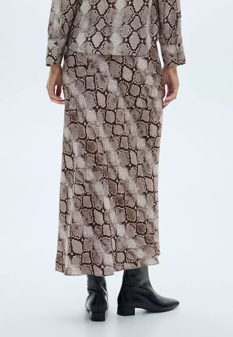 Buy Mango Long Snake Skirt 2024 Online ZALORA