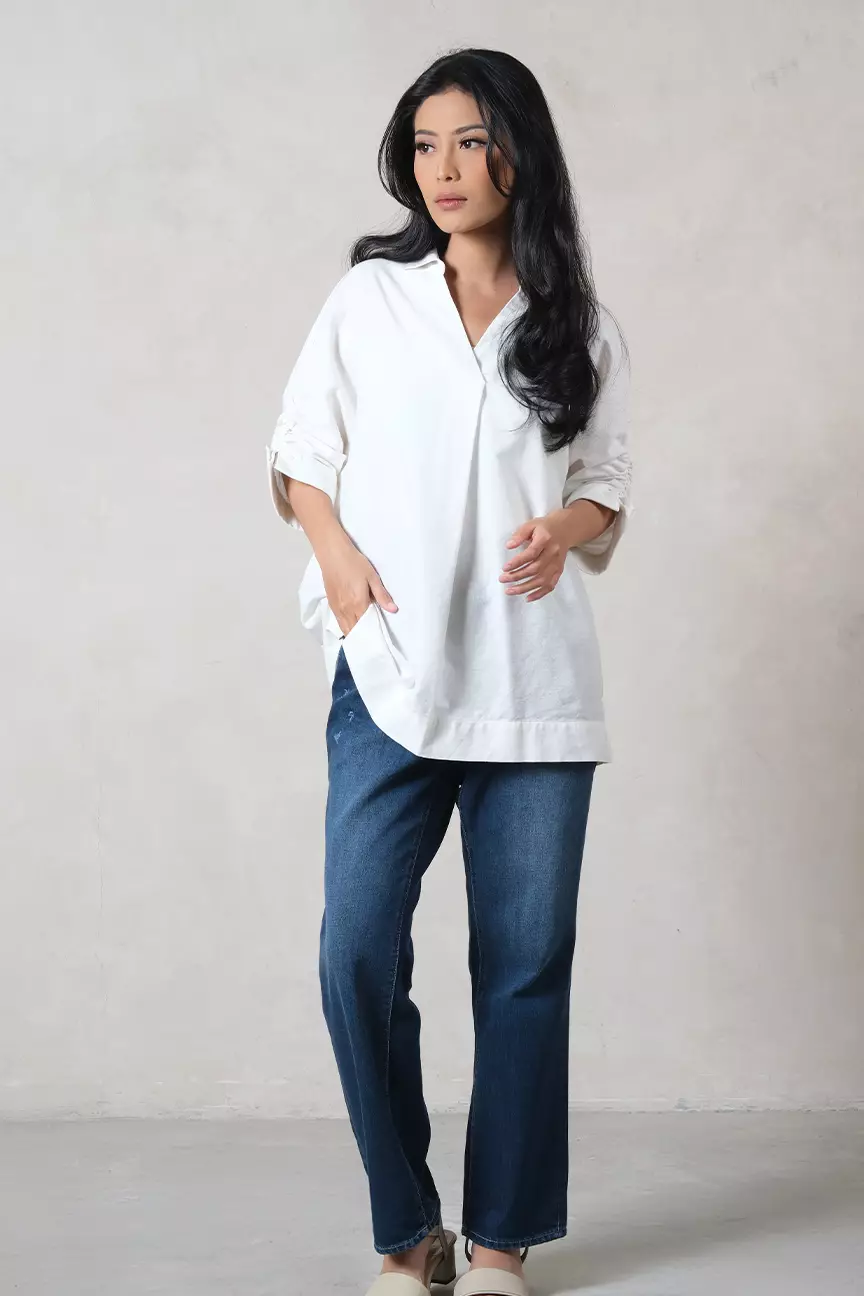 Kemeja Wanita Carola Offwhite