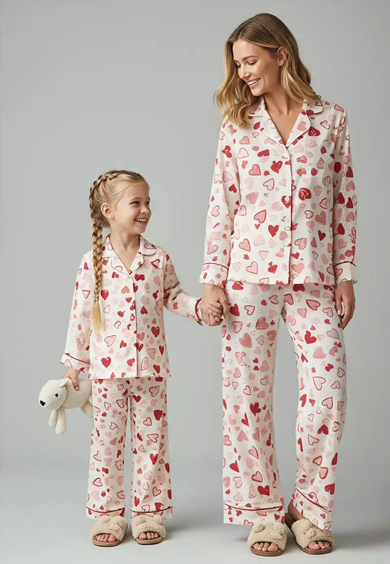 Buy Trendyol Mini Me/Mom Daughter Multi-Colored Heart Piping Viscose ...