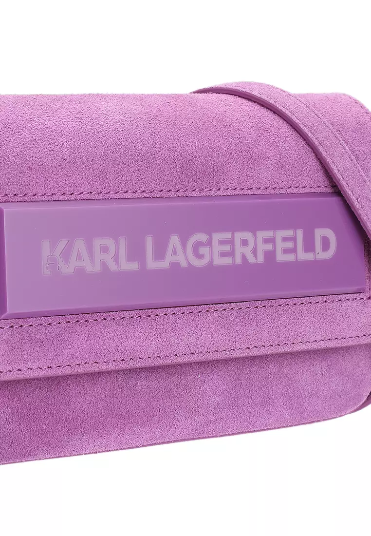 Karl Lagerfeld Icon K Canvas Clutch Bag in Purple